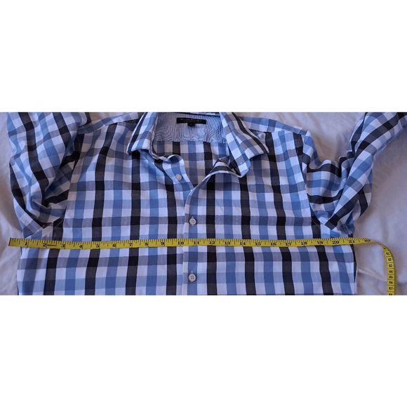Banana Republic Blue Plaid Non Iron Slim Fit Men's Size S Casual Career - Picture 10 of 10